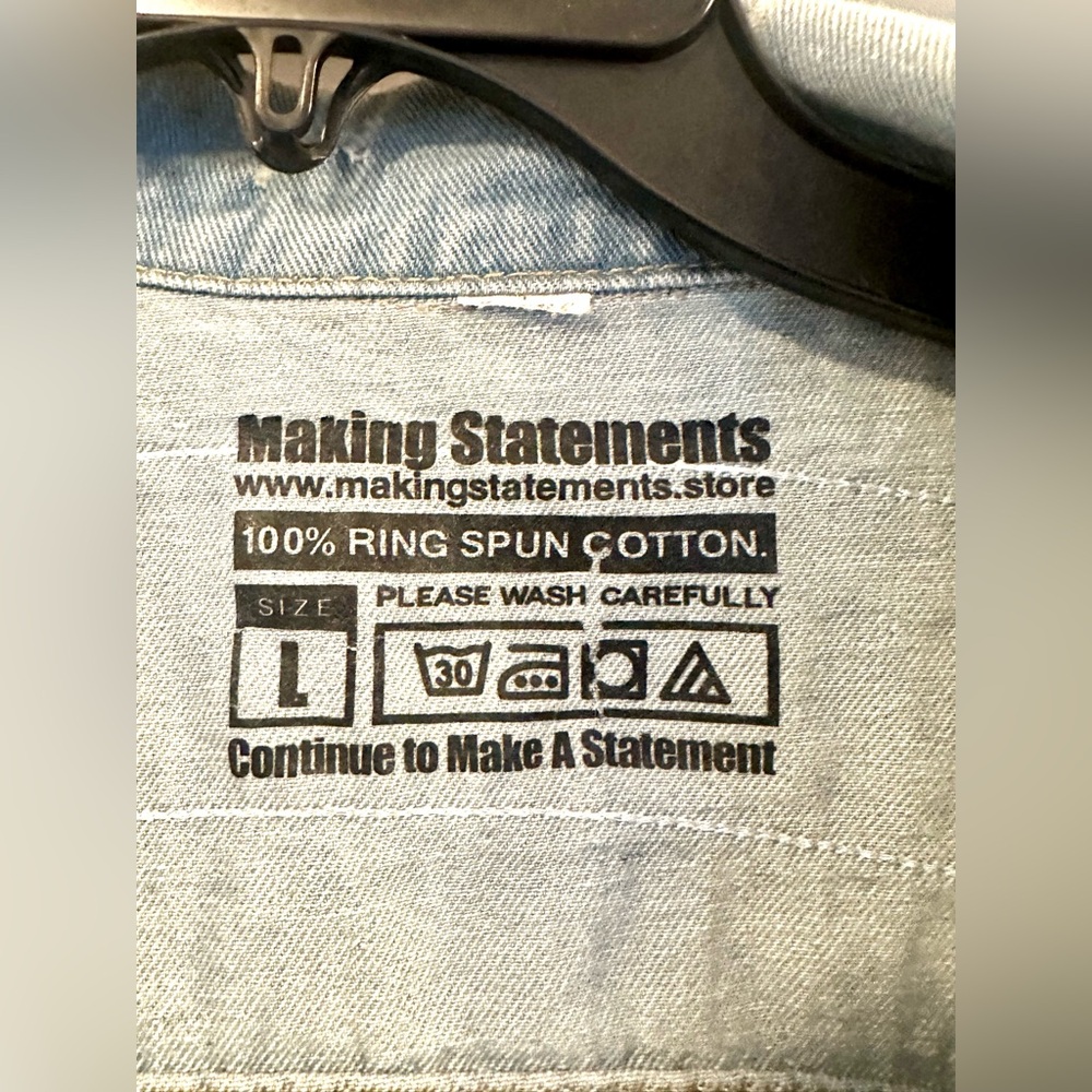 Making Statement Distressed Light Wash Denim Truk… - image 4